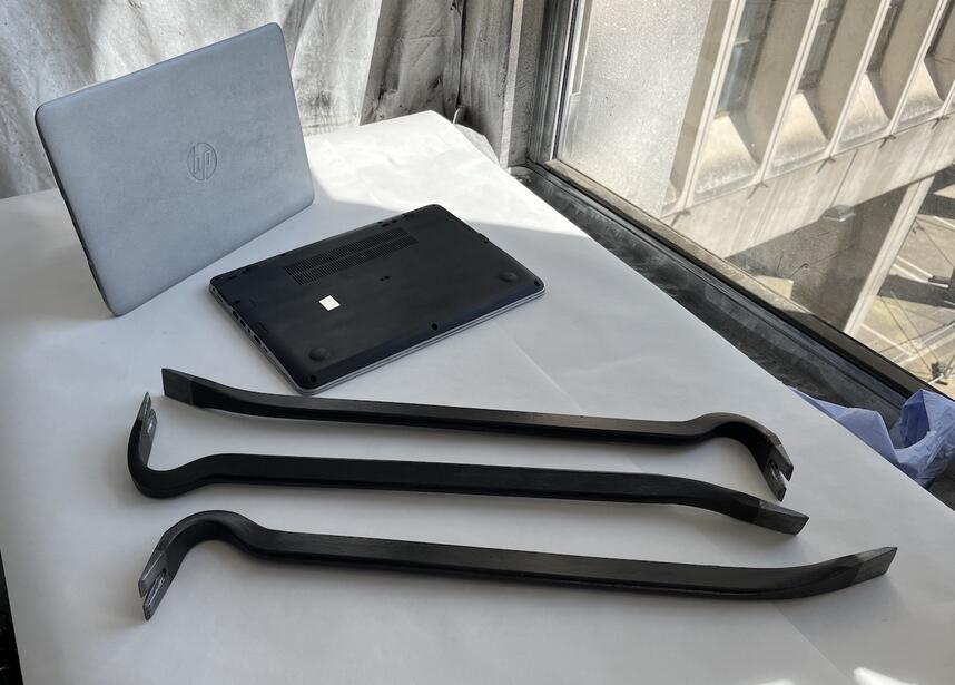 Nightsleeper - Resin and foam laptops and resin/rubber crowbars action props