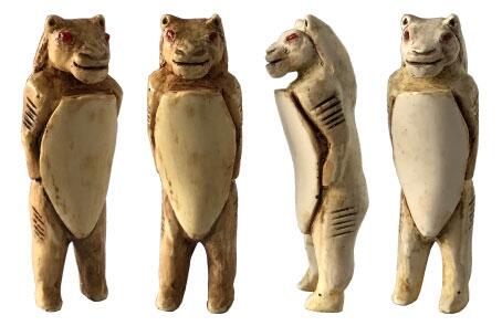 Out of Darkness - stone bear toy, sculpted and cast in jesmonite