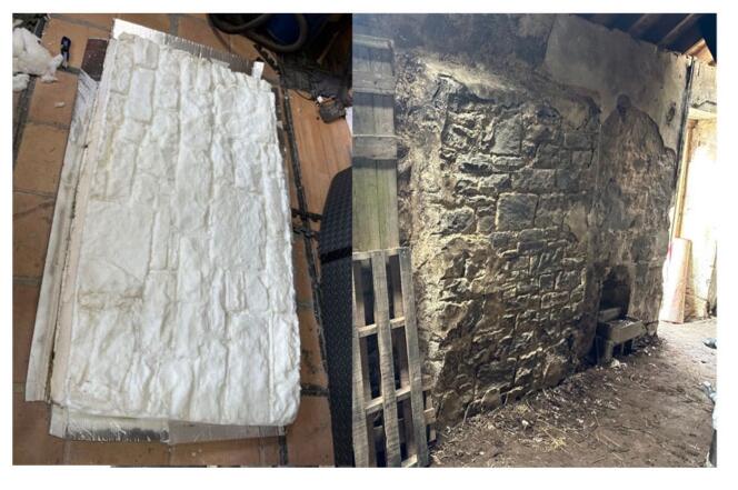Half Man - Flexible foam stone wall cast, painted by scenic dept