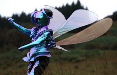 Urlar - Dragonfly costume for outdoor performance - designer Zephyr Liddell